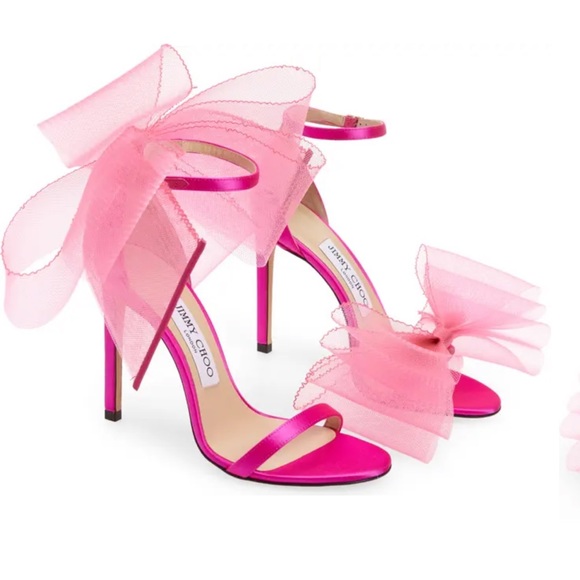 Jimmy Choo Pink Heels with Bow Detail - Picture 1 of 12